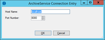 Archive Service Connection Entry