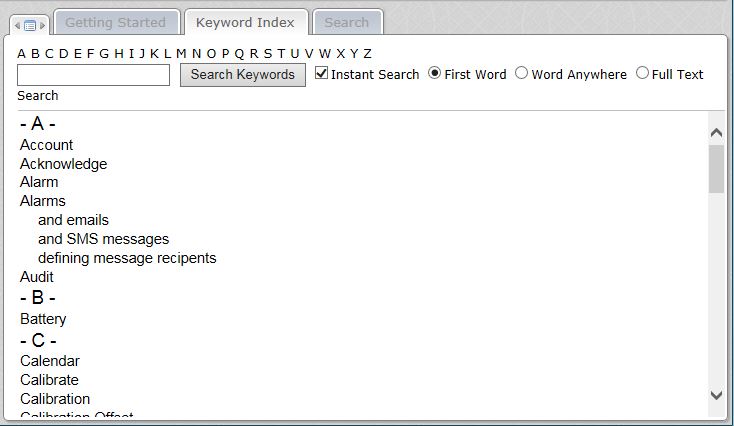 Keyword Index