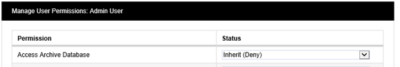 Manage User Permissions Admin User