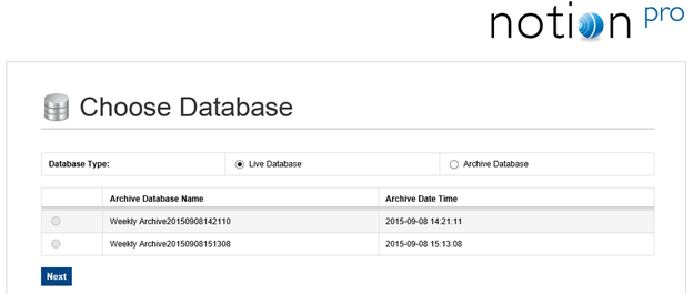 Choose Database